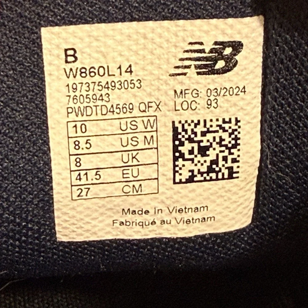 New Balance Shoes Women Sz 10 Fresh Foam X 860v14 Running Navy Men Sz 8.5 Unisex